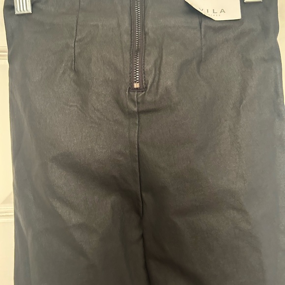 VILA Black Faux Leather Leggings - Picture 7 of 9